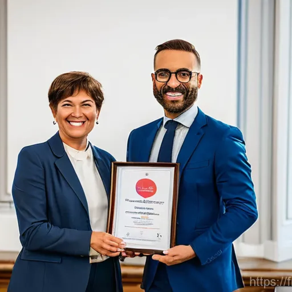 자기주도학습코치 자격증 발급 절차 - **Image Prompt: Professional Coaching Certification Ceremony**
"A group of diverse professional...