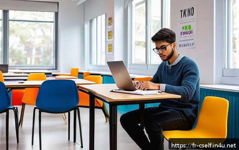 자기주도학습코치 교육 콘텐츠 트렌드 - A modern, bright study room designed for autonomous learning, featuring a neatly organized ergonomic...